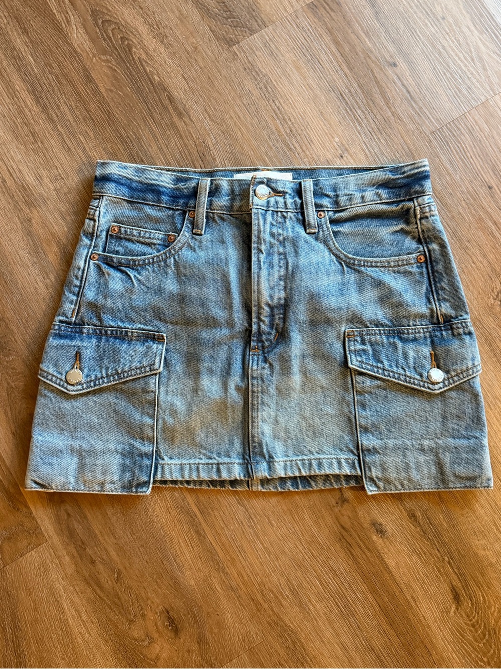 Aritzia Denim cargo mini skirt